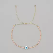 1pc Bohemian Style Shell Devil Eye Beaded Bracelet With Adjustible Drawstring, Suitable For Women's Fashion - Multicolor - View 15
