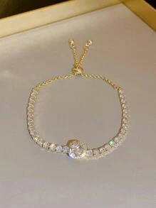 2024 New Arrival Crystal Bracelet, High-End & Exquisite Lady's Handcrafted Korean Style Bracelet With Unique Design, Dongdaemun Fashion - Gold - View 2