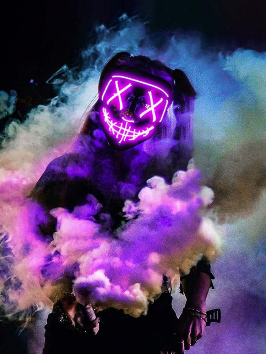 1入組霓虹燈led面罩,適合節日派對,舞會,cosplay服裝,男女皆宜的好禮物