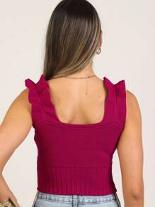 Women Knit Tops - Màu Đỏ Sâu - Xem 2