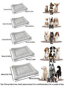 1pc Plush Pet Crate Mat