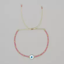 1pc Bohemian Style Shell Devil Eye Beaded Bracelet With Adjustible Drawstring, Suitable For Women's Fashion - Multicolor - View 14