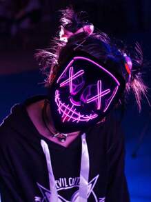 1入組霓虹燈led面罩,適合節日派對,舞會,cosplay服裝,男女皆宜的好禮物