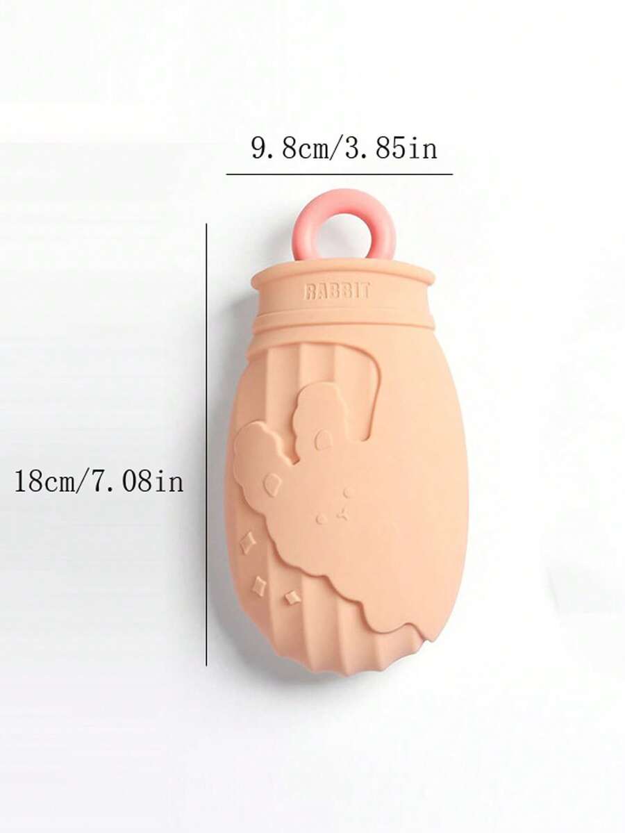 1pc Cartoon Design Silicone Hot Water Bottle, AntiExplosion Warm Water