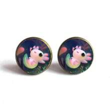 Salamander Time Gemstone Earrings - Bronze - View 1