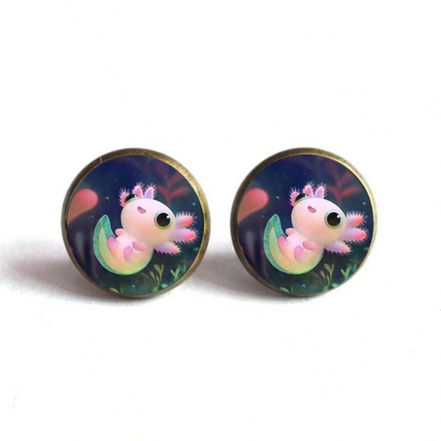 Salamander Time Gemstone Earrings - Bronze - View 1