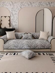 1 Stück Schwarzer & Weißer Sofaüberwurf Mit Ast Design, Romantische Premium Schwere Im Schnee & Quasten Design Rutschfeste Couch Kissen, Vier Jahreszeiten Festival Hochzeitsdekoration Heimtextilien