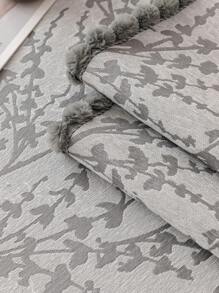 1 Stück Schwarzer & Weißer Sofaüberwurf Mit Ast Design, Romantische Premium Schwere Im Schnee & Quasten Design Rutschfeste Couch Kissen, Vier Jahreszeiten Festival Hochzeitsdekoration Heimtextilien