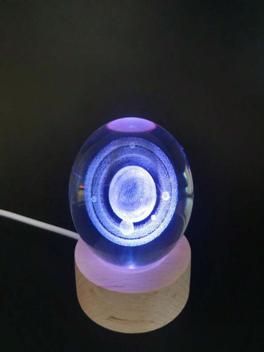 1pc Colorful Nightlights Illuminate Crystal Ball Decorative Lights Saturn Shaped/Milky Way Holiday Gift Decorative Lights For Your Loved Ones - Multicolor - View 1