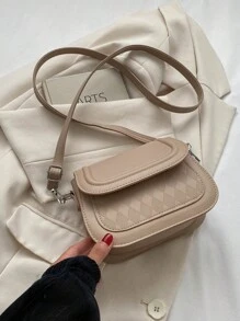 Plaid Pattern Mini Crossbody Bag For Women - Khaki - View 7