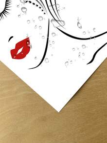 1張簡約線條女性形象壁貼,防水pvc自粘壁紙貼紙,適用於女生宿舍臥室裝飾 - 彩色 - 查看 5