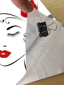 1張簡約線條女性形象壁貼,防水pvc自粘壁紙貼紙,適用於女生宿舍臥室裝飾 - 彩色 - 查看 6