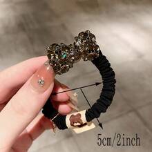 1入女式黑色髮帶,蝴蝶結細節彈性髮帶,多用途且時尚的馬尾束發帶,適合日常佩戴