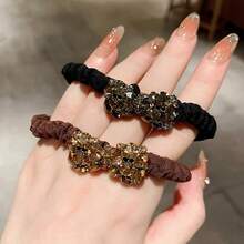 1入女式黑色髮帶,蝴蝶結細節彈性髮帶,多用途且時尚的馬尾束發帶,適合日常佩戴