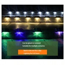 4入組戶外庭院、柵欄、樓梯太陽能階梯燈,可作為裝飾性景觀牆柵燈和夜燈