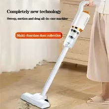 1pc Wireless Handheld Vacuum Cleaner With Long Handle For Home Cleaning, High Suction Power, Suitable For Car Use - White - View 1