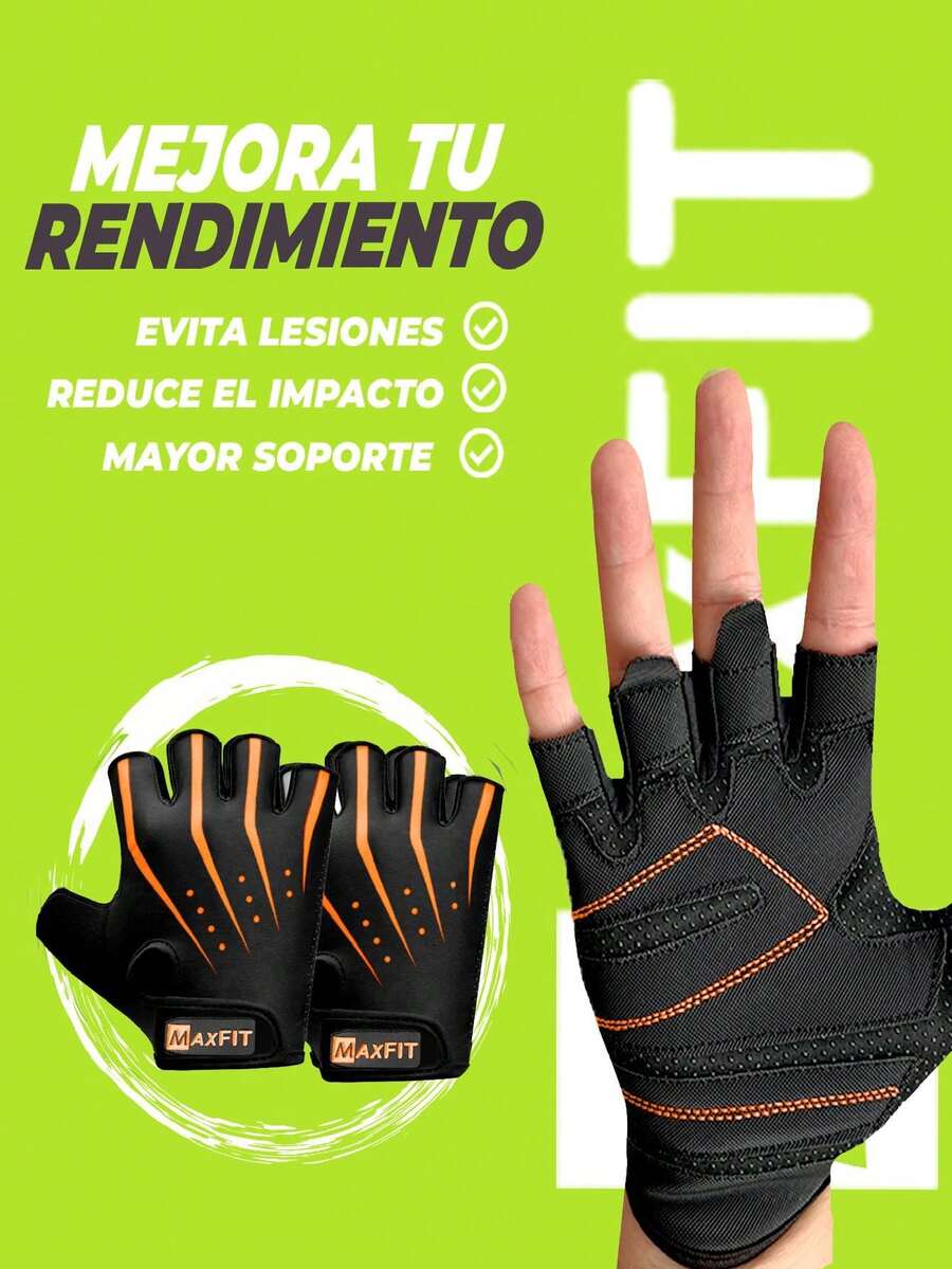 MAXFIT SPORTS Sports Gloves/Model ST006 - Orange - View 1