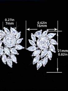 1雙極簡風格樹葉形狀豪華女性耳環,時尚&迷人女士們首飾類