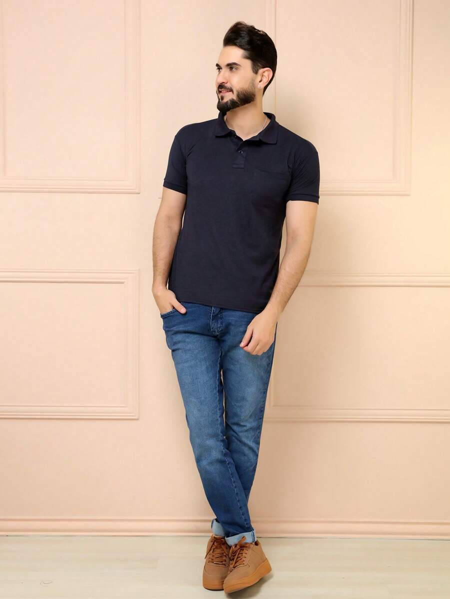 Men Polo Shirts - Màu xanh hải quân - Xem 1