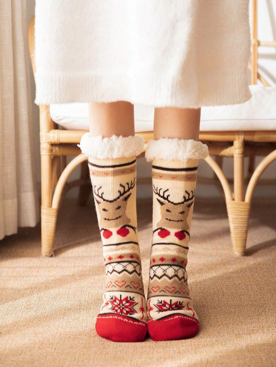 1pair Cartoon Slippers With Rubber Sole, Anti-slip Indoor Shoes - Yellow - View 1