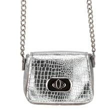 Mini-Bolsa Feminina Brilhante Lançamento Exclusivo - Prata - Visão 2