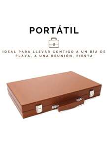 Juego de Backgammon Profesional con Estuche de Lujo y Set Completo. Bluelander. - Café integral - Ver 4