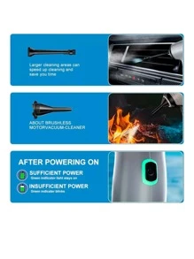 Aspiradora De Mano Portatil Para Autos Y Hogar Recargable Mini, Accesorios para Carro, Accesorio para Auto, Cosas para Carro - Negro - Ver 6