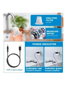 Aspiradora De Mano Portatil Para Autos Y Hogar Recargable Mini, Accesorios para Carro, Accesorio para Auto, Cosas para Carro - Negro - Ver 4