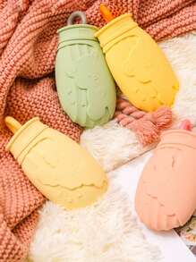 1入隻卡通矽膠暖水袋,防爆裝置,可愛的毛絨毛絨水壓手暖器,適用於兒童