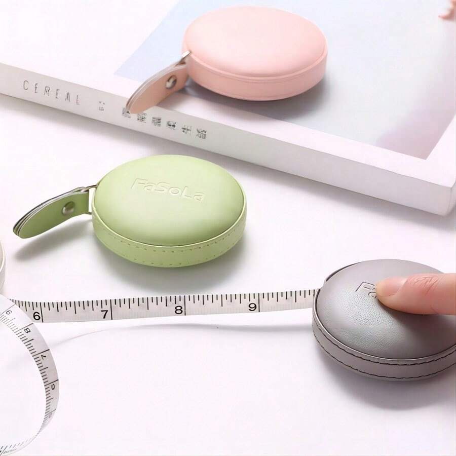 1pc PU Leather Measuring Tape Clothes Tailor Tape Portable Clothes Measuring Tape - Pink - View 1