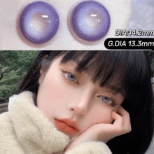 Morningcon 激光藍色隱形眼鏡,用於自然隱形眼鏡,美麗的瞳孔度數處方近視 - 藍色 - 查看 6
