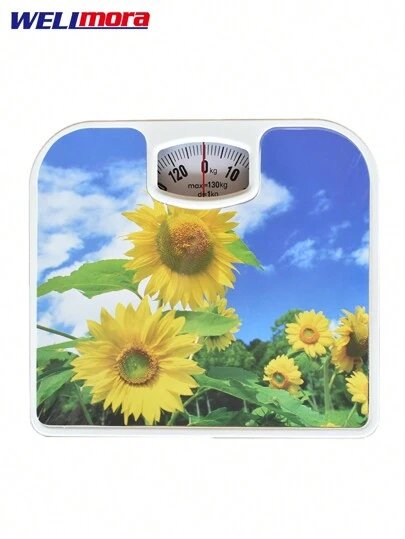 Bascula Cuadrada Mecánica Para Cuerpo (130 Kg Max) Compacta Y Precisa Diseños Curiosos Y Modernos (27x25 Cm)