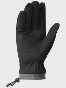 1雙男士彈性袖口防滑濃烈香調手套合適的適用於滑雪和騎術 - 黑色 - 查看 11