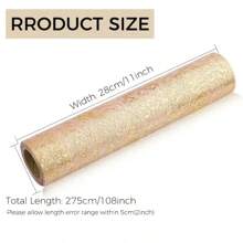 1 Roll Metallic Shiny Rose Gold Table Runner, 11 X 108 Inches Reusable Glitter Surface Table Runner For Party, Christmas, Valentine's Day, Birthday