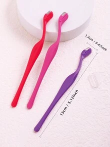 眉毛剃须刀套装，3 件不锈钢精密面部剃须刀带盖，用于修眉和修剪毛发的化妆工具，适合男士和女士 - 彩色 - 查看 5