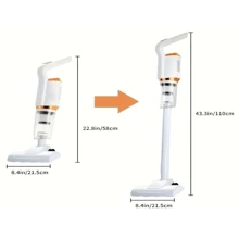 1pc Wireless Handheld Vacuum Cleaner With Long Handle For Home Cleaning, High Suction Power, Suitable For Car Use - White - View 9