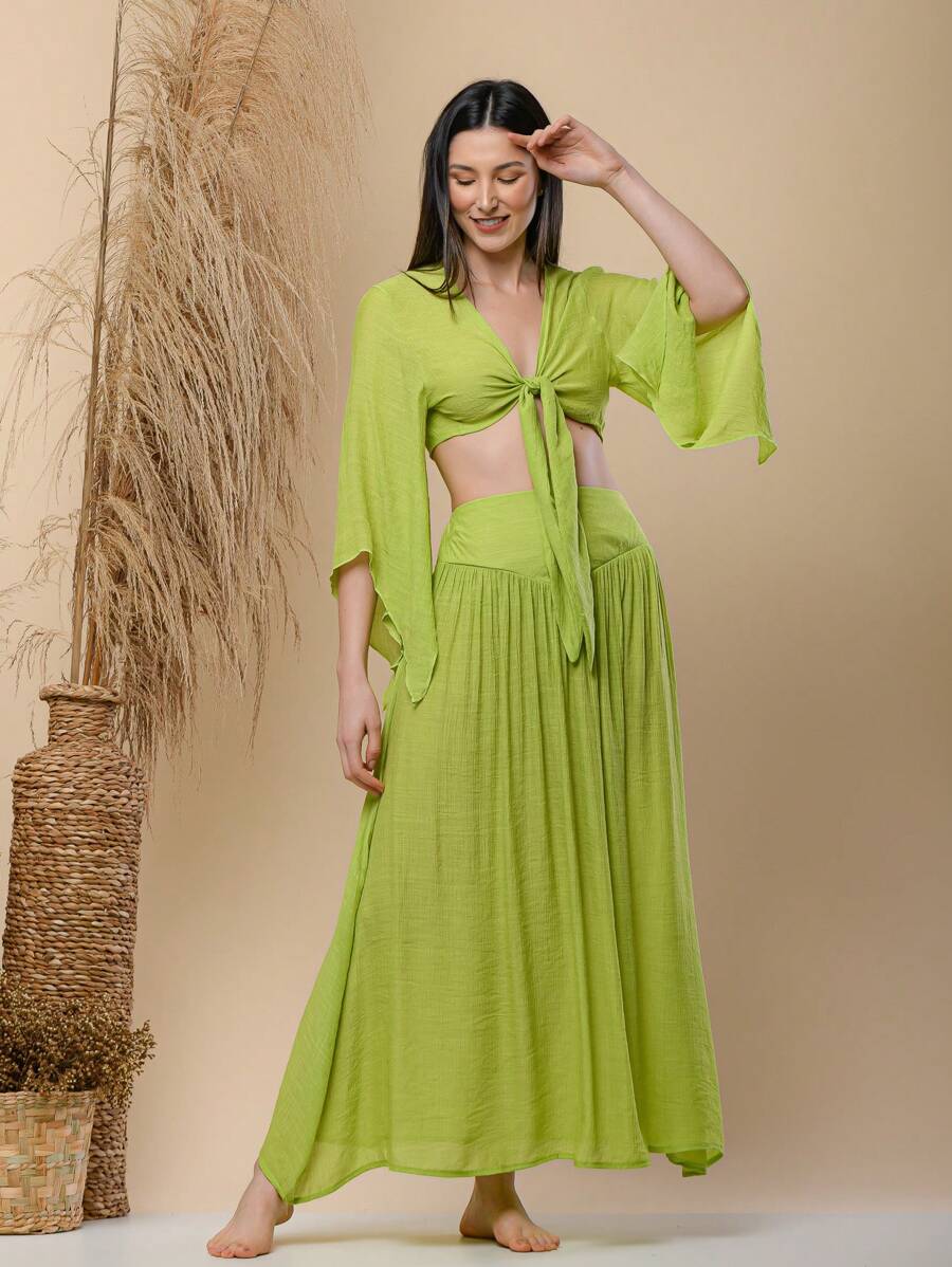 Women Kimonos - 青檸色 - 查看 1