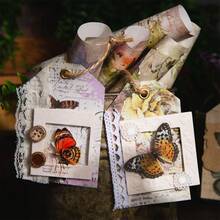 30入組復古蝴蝶造型文具信紙,輕巧且可書寫,復古花卉和動物設計,非常適合拼貼和日記裝飾 - 彩色 - 查看 9