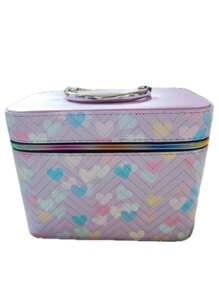 COSMETIQUERA SET 3 EN 1 ESTUCHE PARA MAQUILLAJE DE VIAJE PORTATIL FACIL DE TRANSPORTAR ORGANIZA COSMETICOS - Morado - Ver 1