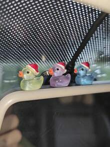 6pcs Random Color Cute Christmas Duck (glows In The Dark) Car Decoration - Multicolor - View 3