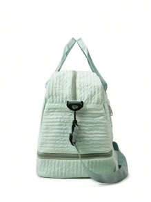 Large Capacity Student Accommodation Bag, Multifunctional Waterproof Swimming Bag With Independent Shoe Compartment, Maternity Storage Bag For Trolley Case, Dry And Wet Separation Bag, Portable Travel Bag For Short-Term Business Trips, Outdoor Travel Bag, Yoga Bag, Sports Fitness Bag Quilted Bag Quilt Bag Puffer Bag Quilted Shoulder Bag Hand Bag Crossbody Bag Traveling Bag Minimalist - Khaki - View 5