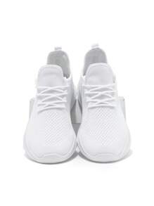 Women's Sneakers Knitting Mesh Breathable Casual Shoes, Lightweight & Comfortable, White - White - View 5
