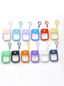 1個38毫升可補充移動式化妝品和香水瓶鑰匙扣，配有矽膠套，保濕噴霧器，旅行手部消毒噴霧瓶，可重複使用液體肥皂分配器休閒空瓶 - 白色 - 查看 3