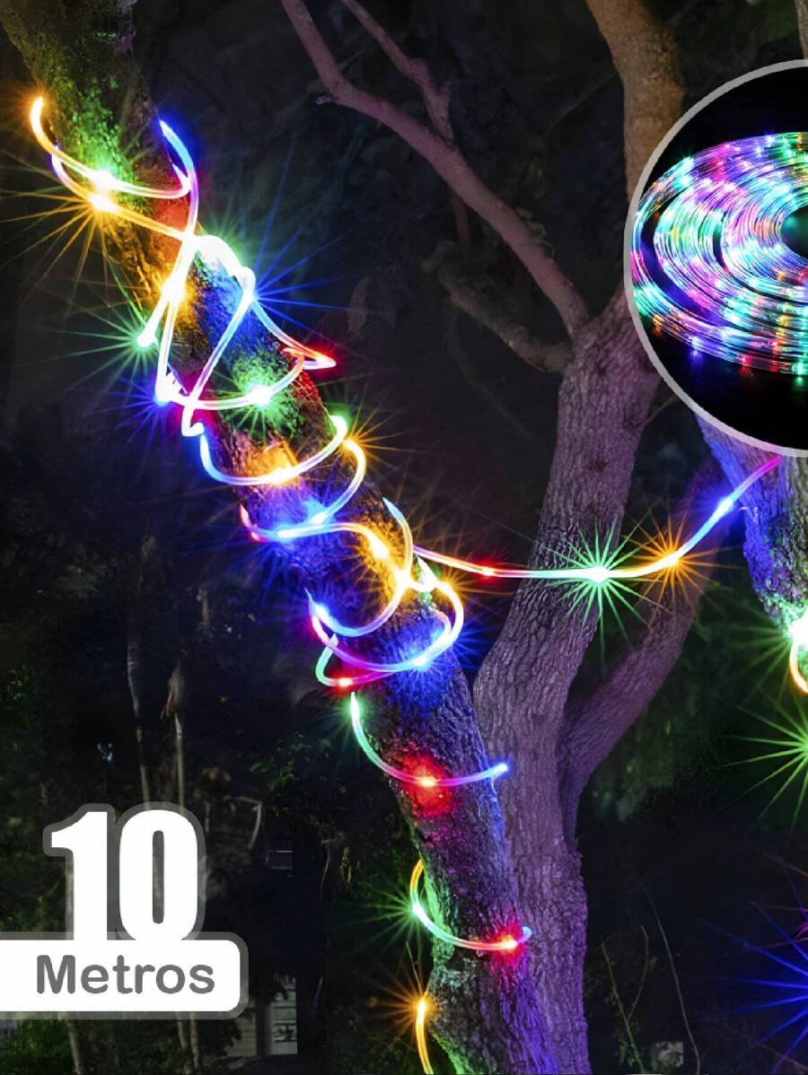 Serie De Luces LED Manguera 10 Metros 8 Modos De Iluminación - Multicolor - Ver 1