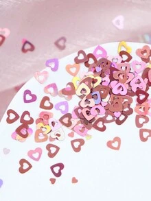 12格全息镂空心形美甲闪光亮片情人节指甲装饰芭蕾美甲配件 - 彩色 - 查看 8