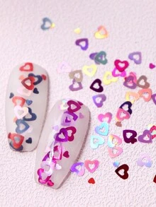 12格全息镂空心形美甲闪光亮片情人节指甲装饰芭蕾美甲配件 - 彩色 - 查看 4