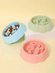 1入組粉色的碗適用於寵物小狗,防噎防傾斜餵養工具適用於小和中等的小狗
