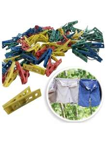 200 Colorful Plastic Clothes Pegs, Clothesline Pegs, High Quality Assorted Colors - Multicolor - View 2