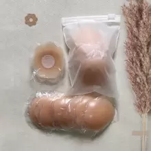 8pcs/Pack Invisible Adhesive Nipple Covers, Polyethylene Plastic Reusable Non-Trace Backless Strapless Silicone Breast Petals For Daily Wear, Anti-Nipple Protrusion