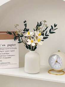WHICHLIFE 1入現代白色陶瓷北歐風乾花瓶,創意辦公桌裝飾,客廳茶几別緻陶瓷家居裝飾 - 白色 - 查看 3